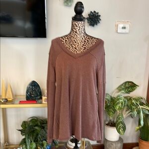 Ribbed Long Sleeve Lounge Shirt - Size 2X